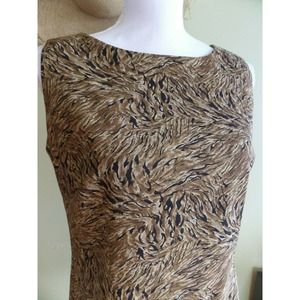 Dressbarn Sleeveless Stretch Brown/Black Dress 8